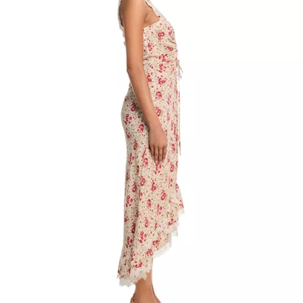 Cinq a Sept Stevie Ruched Lace Trim Cocktail Dress - Picture 9 of 12